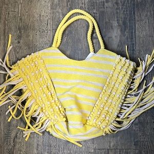 Yellow and white bag